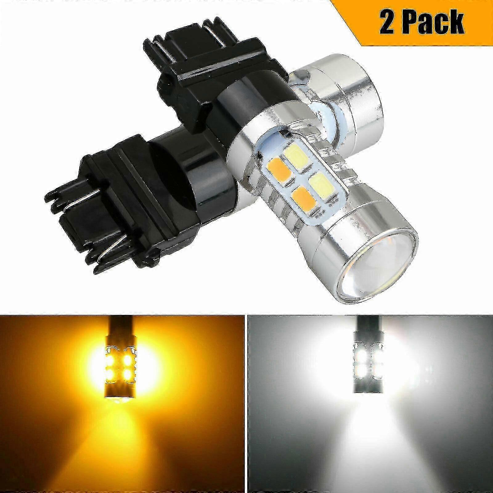 3157 Led Drl White/amber Switchback Turn Signal Parking Light Bulbs-YuJia