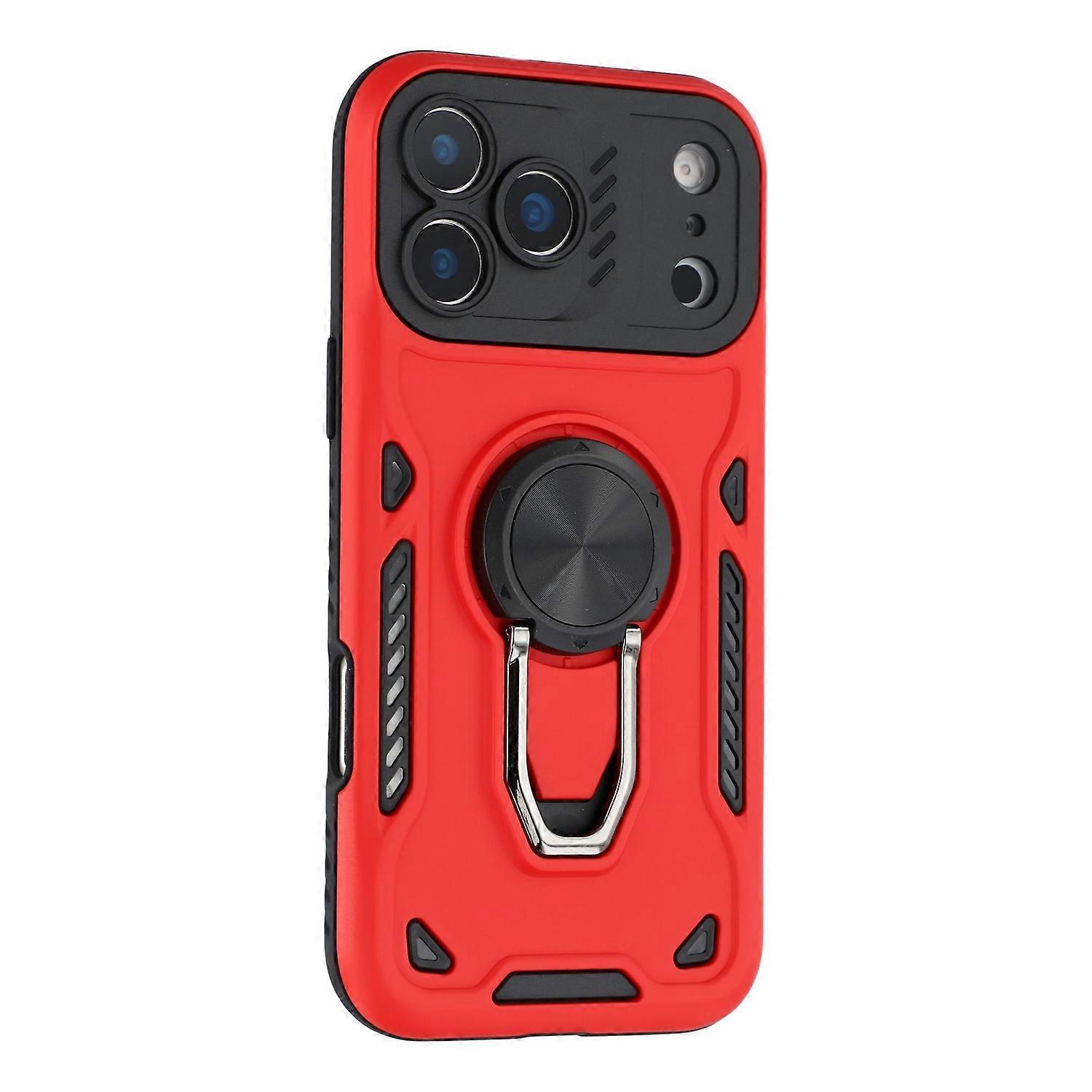 For iPhone 17 Pro Case with Kickstand Shockproof TPU+PC Phone Back Cover - Red