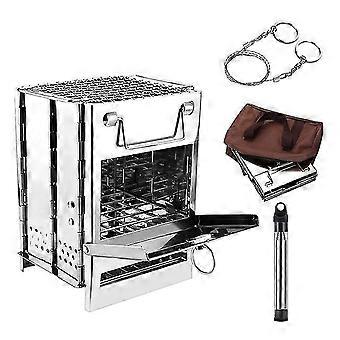 Camping poêle à bois pliant portable léger en acier inoxydable poêle à bois backpacking pour