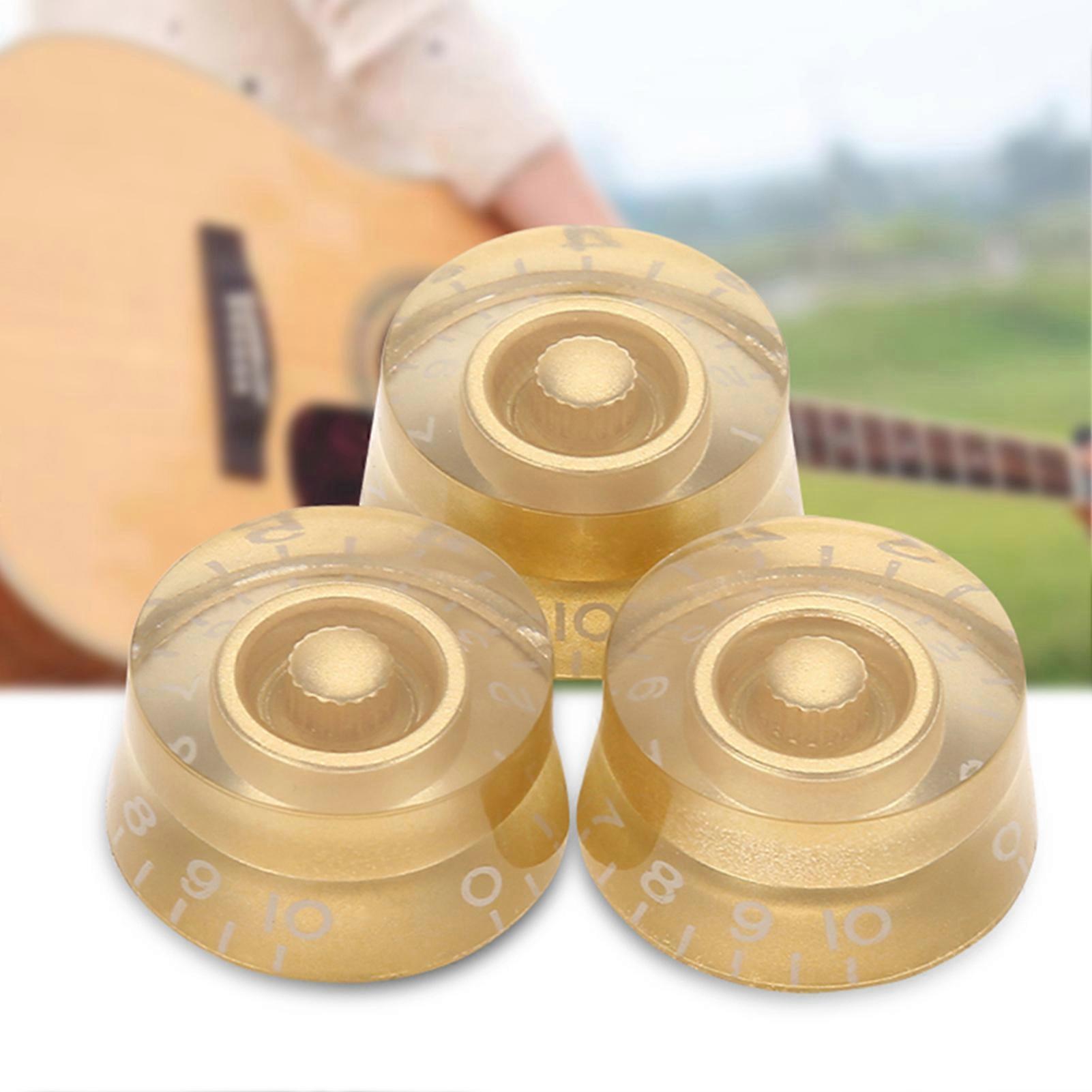 4pcs Gold Guitar Tone Speed Volume Control Knobs 25.8x23.5x12.2mm
