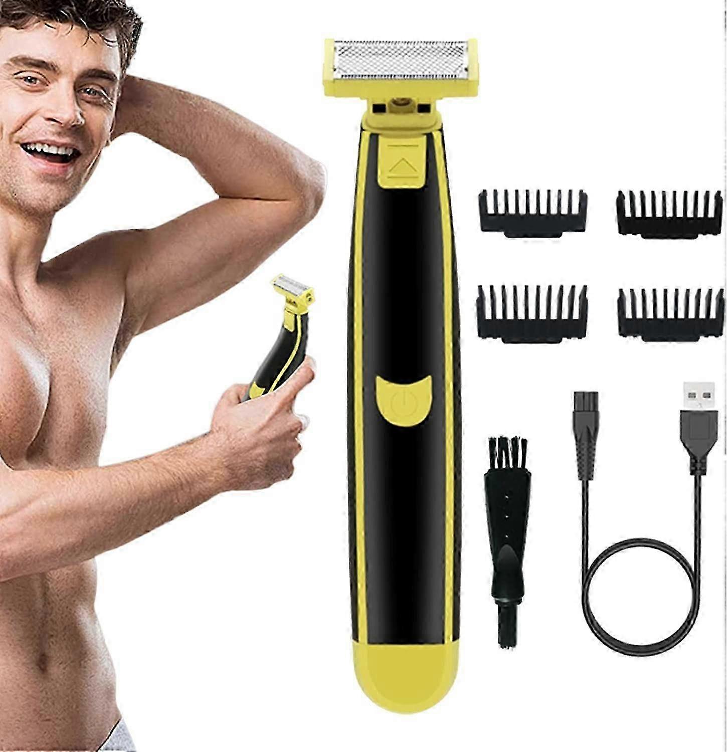 Scheerapparaten voor mannen | Waterdicht scheerapparaat voor gezicht en lichaam | Nat Droog Scheerapparaat Oplaadbare Scheermessen Draadloze Scheerset