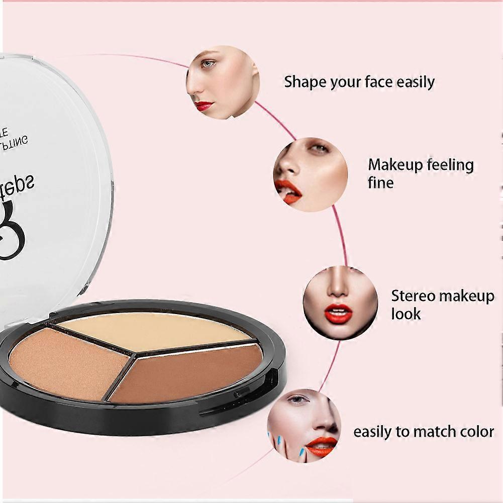 3in1 Long Lasting Makeup Palette Face Highlight Concealer #CH3-3