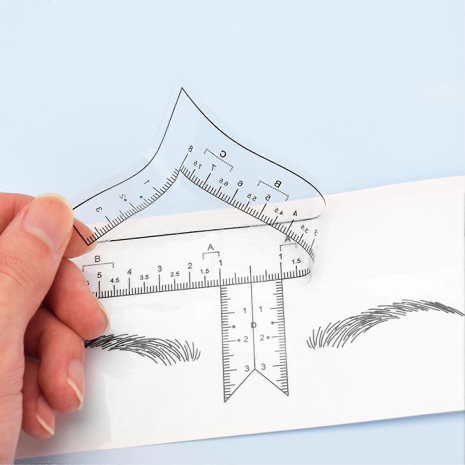 100PCS Clear Eyebrow Ruler Stencils 19x6.2cm Transparent PVC