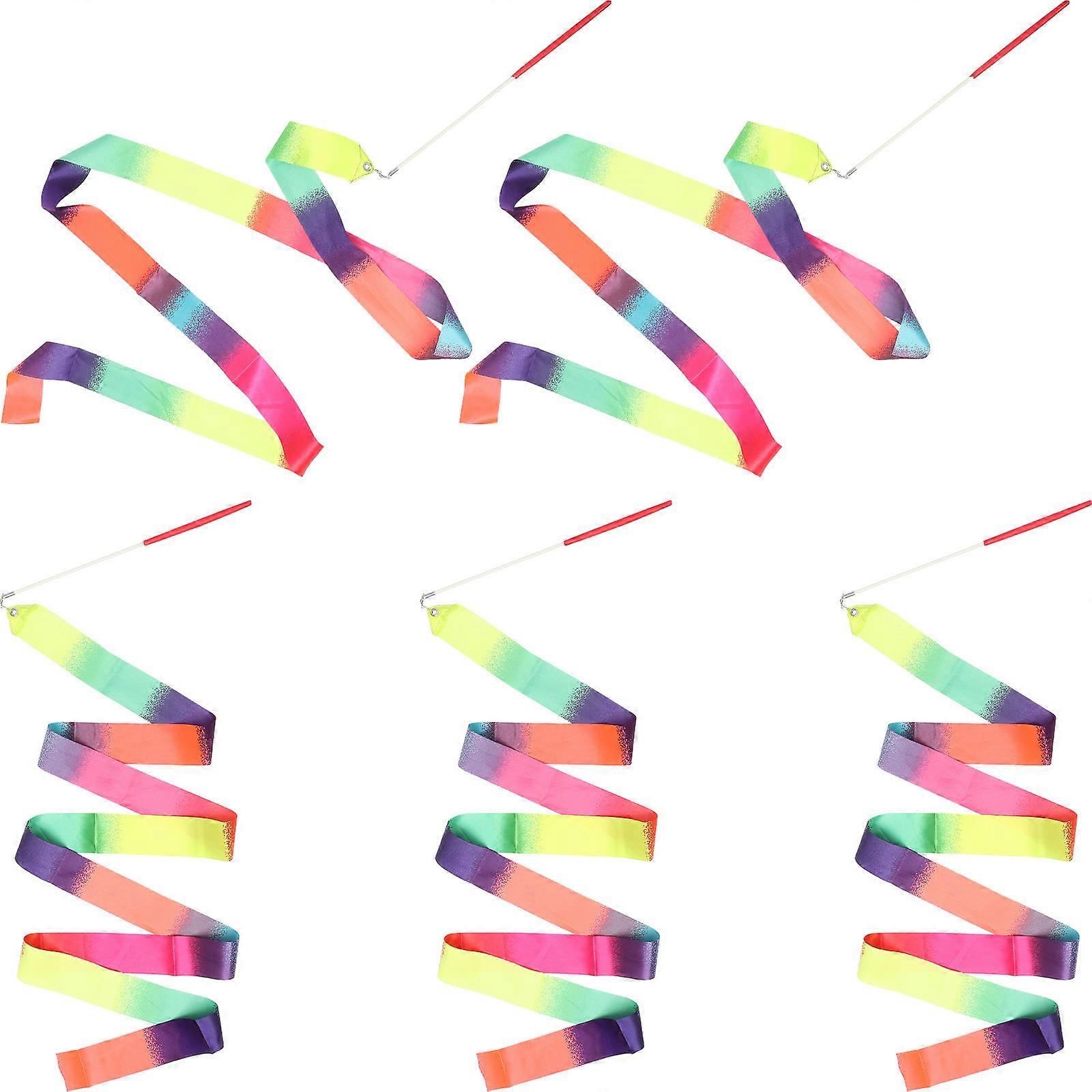 Gymnastic Training Dance Ribbon for Dance 5Pcs Charming and Practical Ribbon