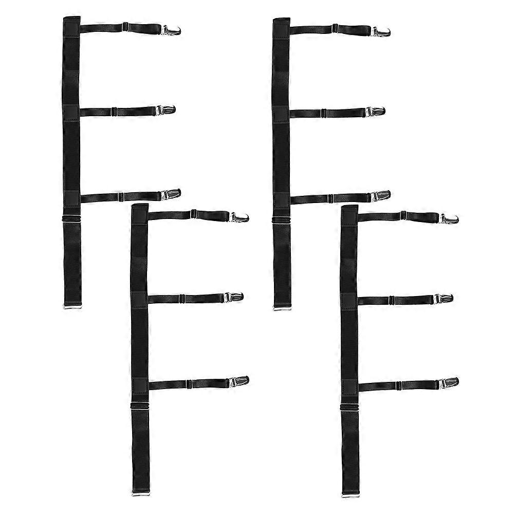 Non-Slip Locking Shirt Clips for Shirt Holding 4Pcs Adjustable Elastic Garters