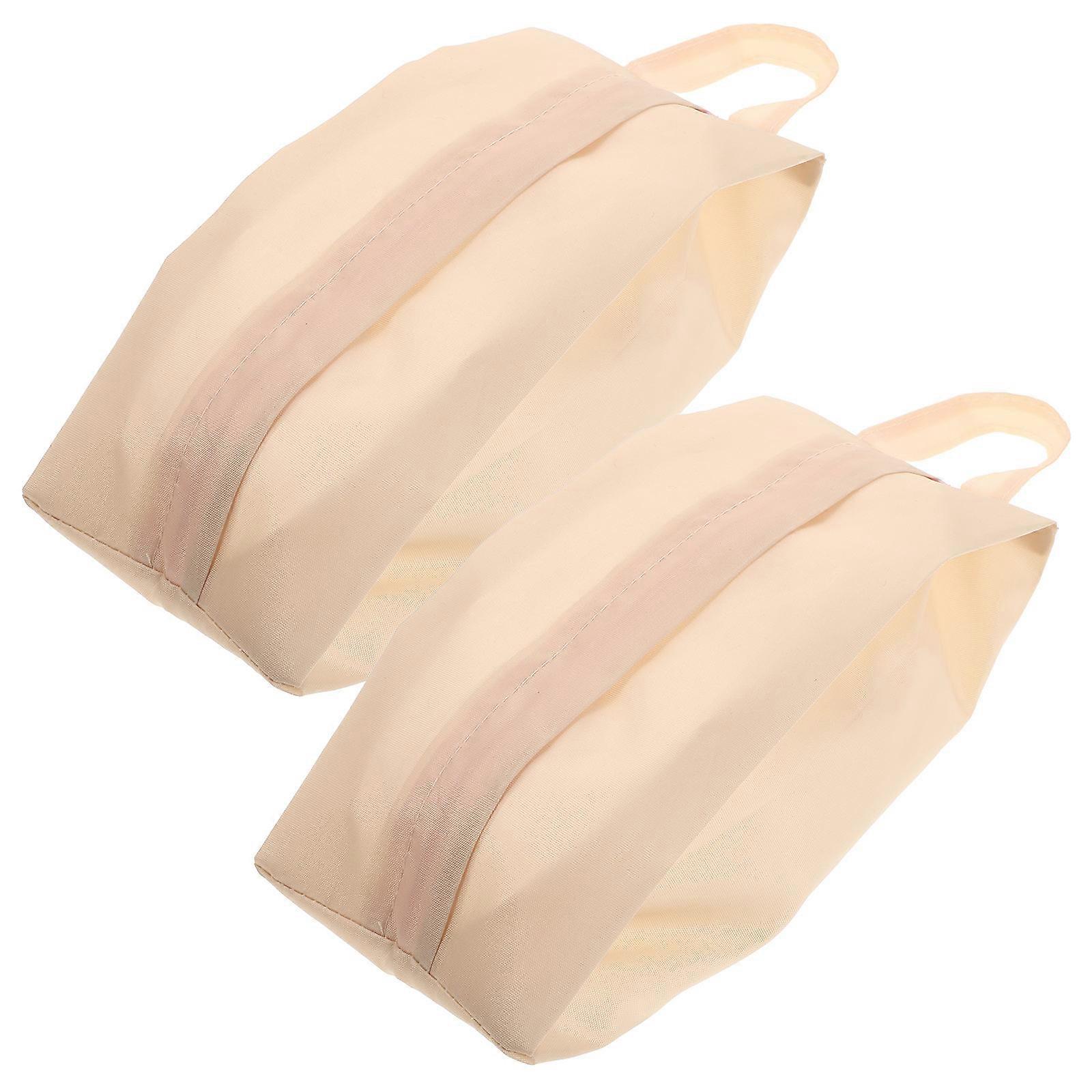 Baby Storage Bag Organizer Portable Rectangular Polyester Light Yellow for Parents Travel 2Pcs
