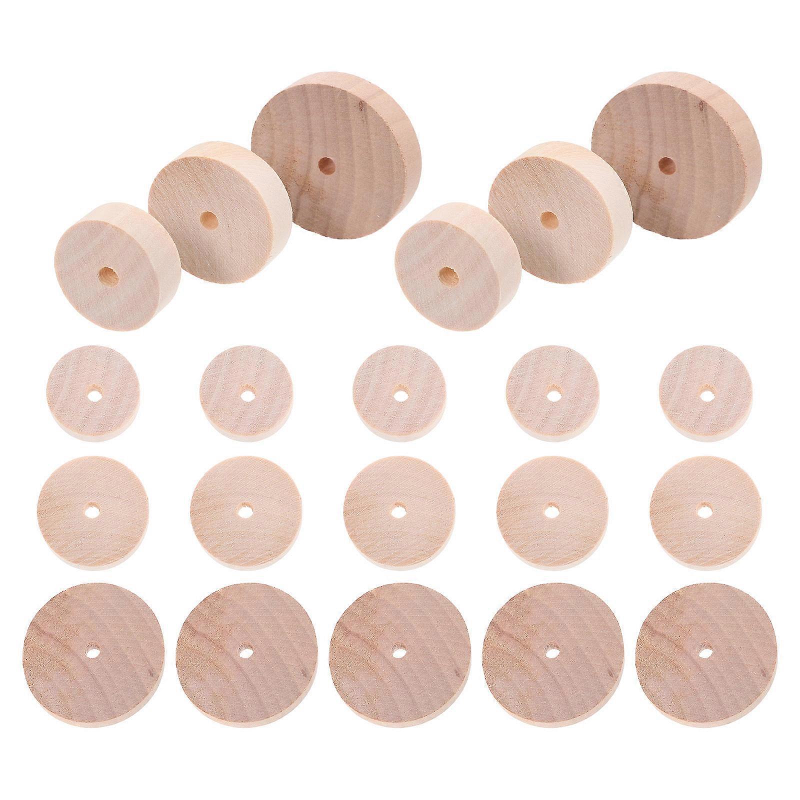 Car Wheel Model Materials Wooden Wheels for Creative Workshop 30Pcs Set