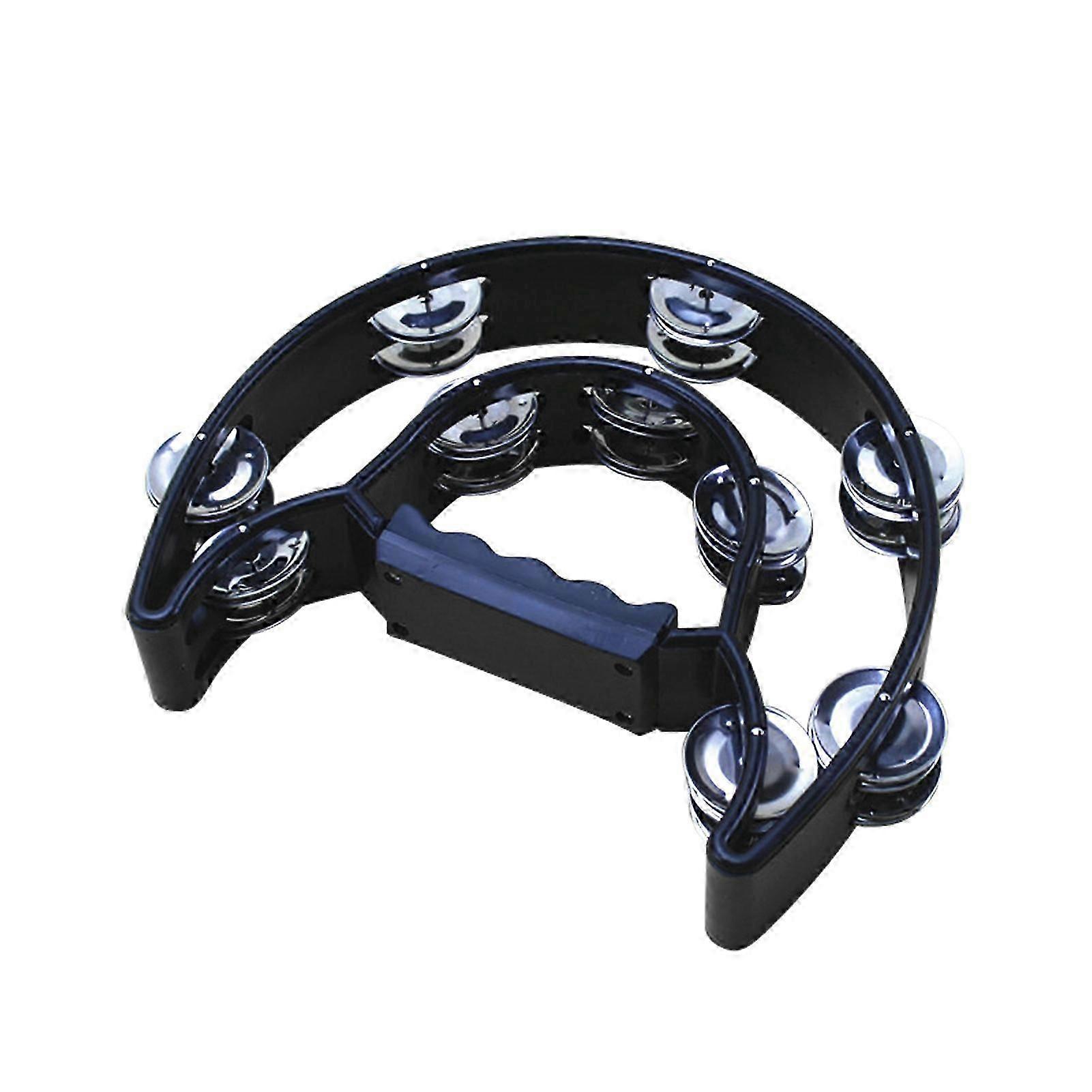 행 핸드 헬드 탬버린 메탈 징글 핸드 헬드 플라스틱 뮤지컬 타악기 드럼 반달 핸드 벨 성인 키즈 KTV 파티 바