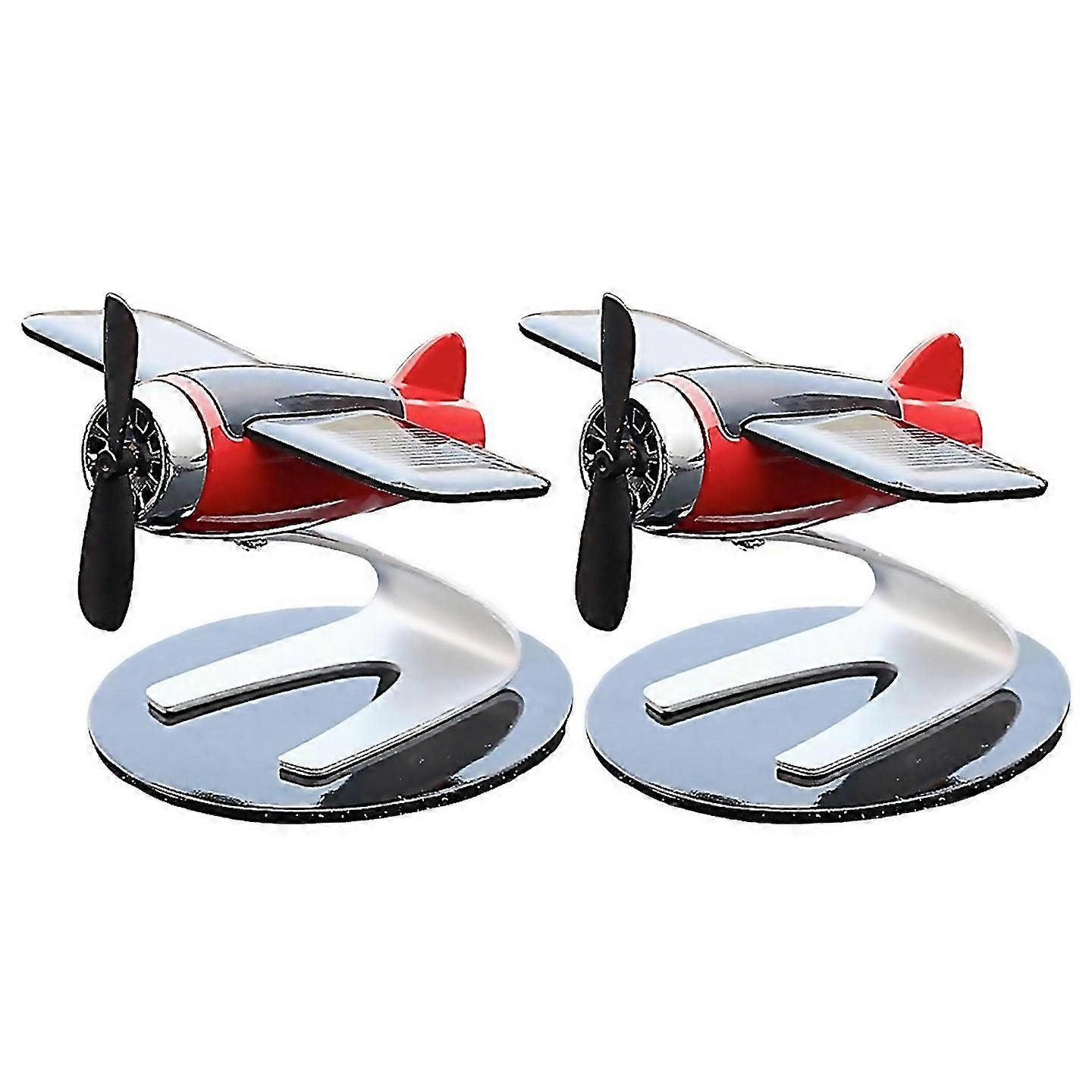For Solar Powered Rotating Airplane Decorative Ornaments Red