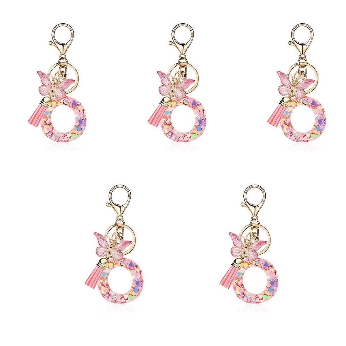 O style letter keychain cute initial letter keychain handle pendant
