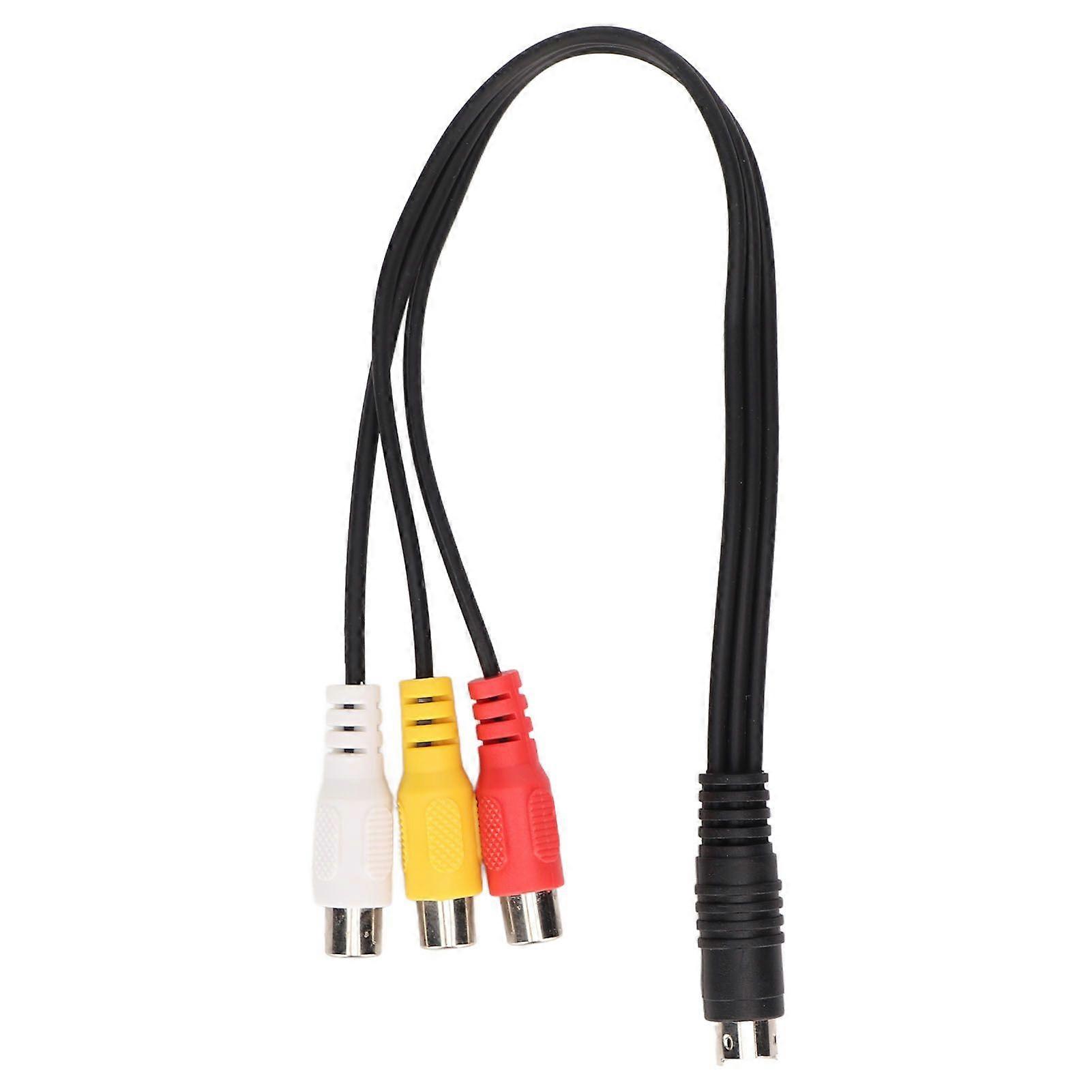 S Video 4 Pin Male to 3RCA Female Cable Double Shielding Red Yellow White Video Adapter Cable 1.0ft