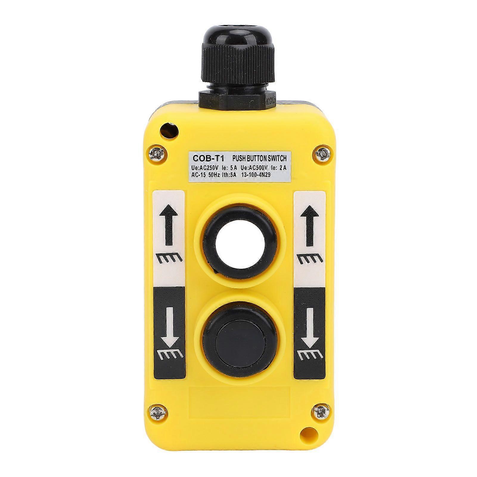 Electric Hoist Crane Pushbutton Switch Rainproof for Industrial Up Down Driving AC250V 5A 500V 2A COBT1