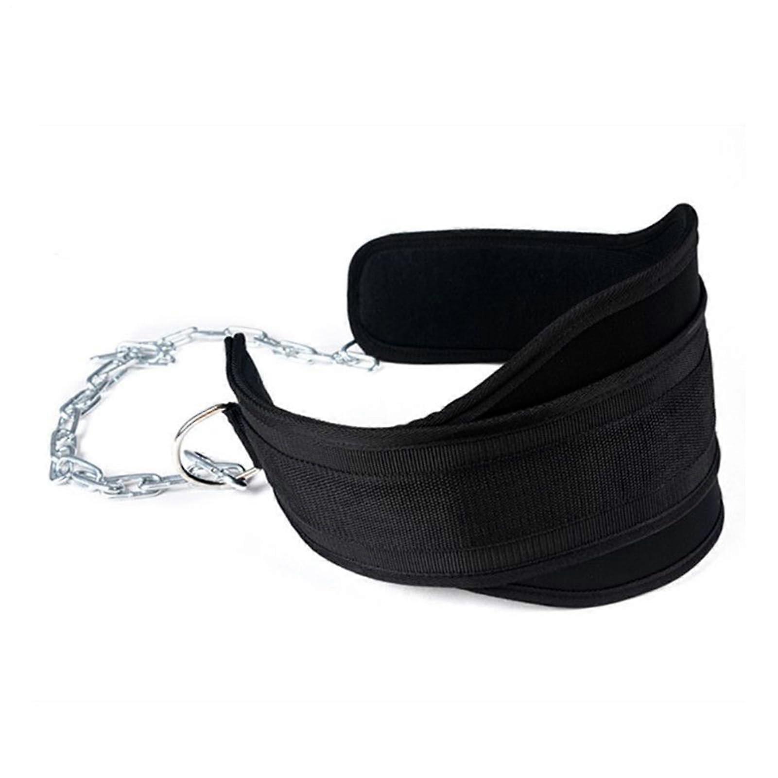 Dip Belt with Chain 79 x 18 cm, Steel Chain Weightlifting Belt For Bodybuilding, Ergonomic TearResistant, Gym PullUp
