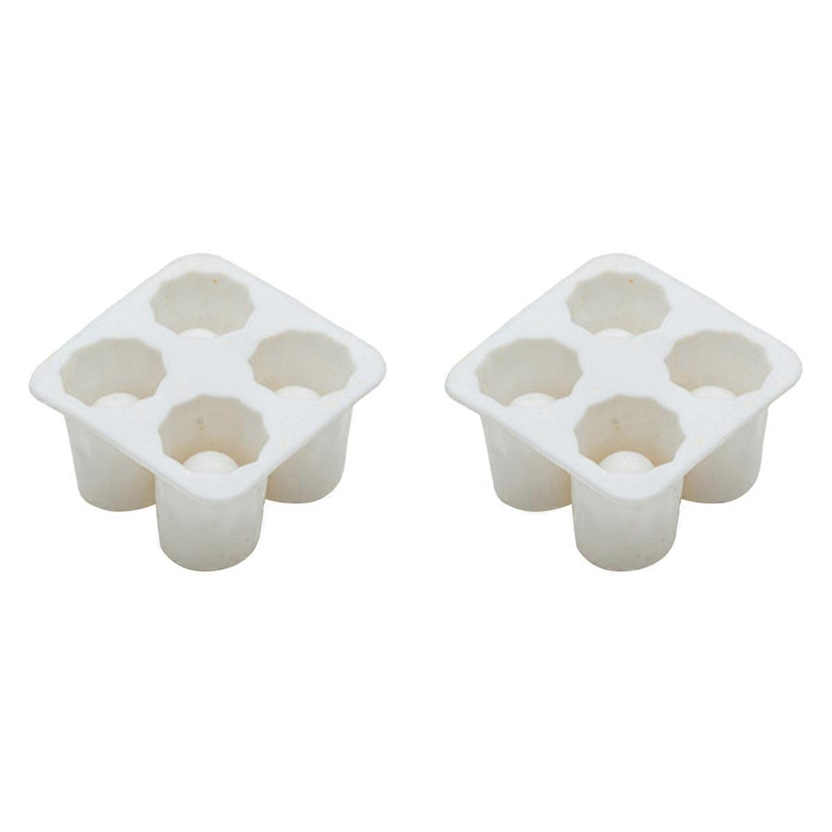 4 Cup Shape Silicone Mold Ice Mould Tray White