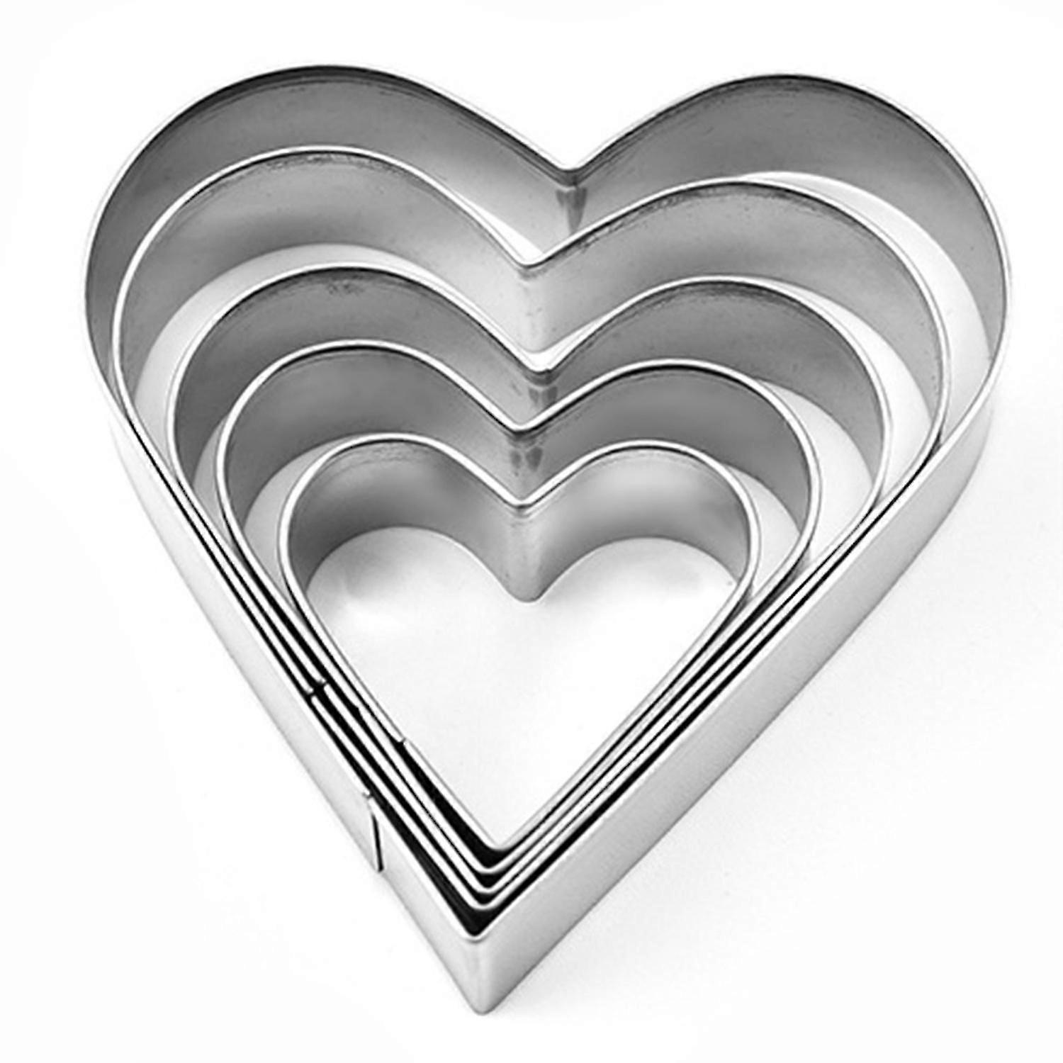 5Pcs Cake Mold Smooth Surface Wide Application Heart Shape DIY Paste Mold Baking Accessories