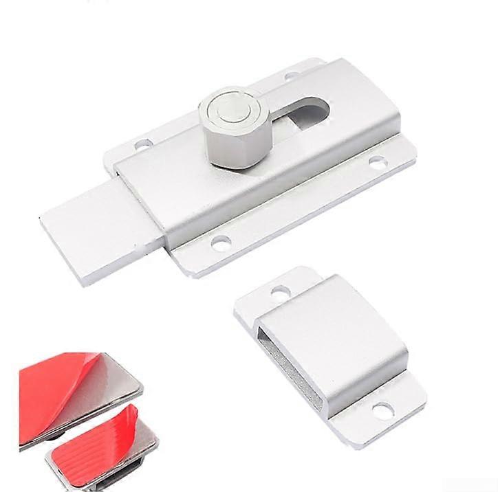 Aluminum Alloy Door Slide Bolt Latch With Sliding Design And Reinforced Base Silver Finish For Home Cabinet Wardrobe