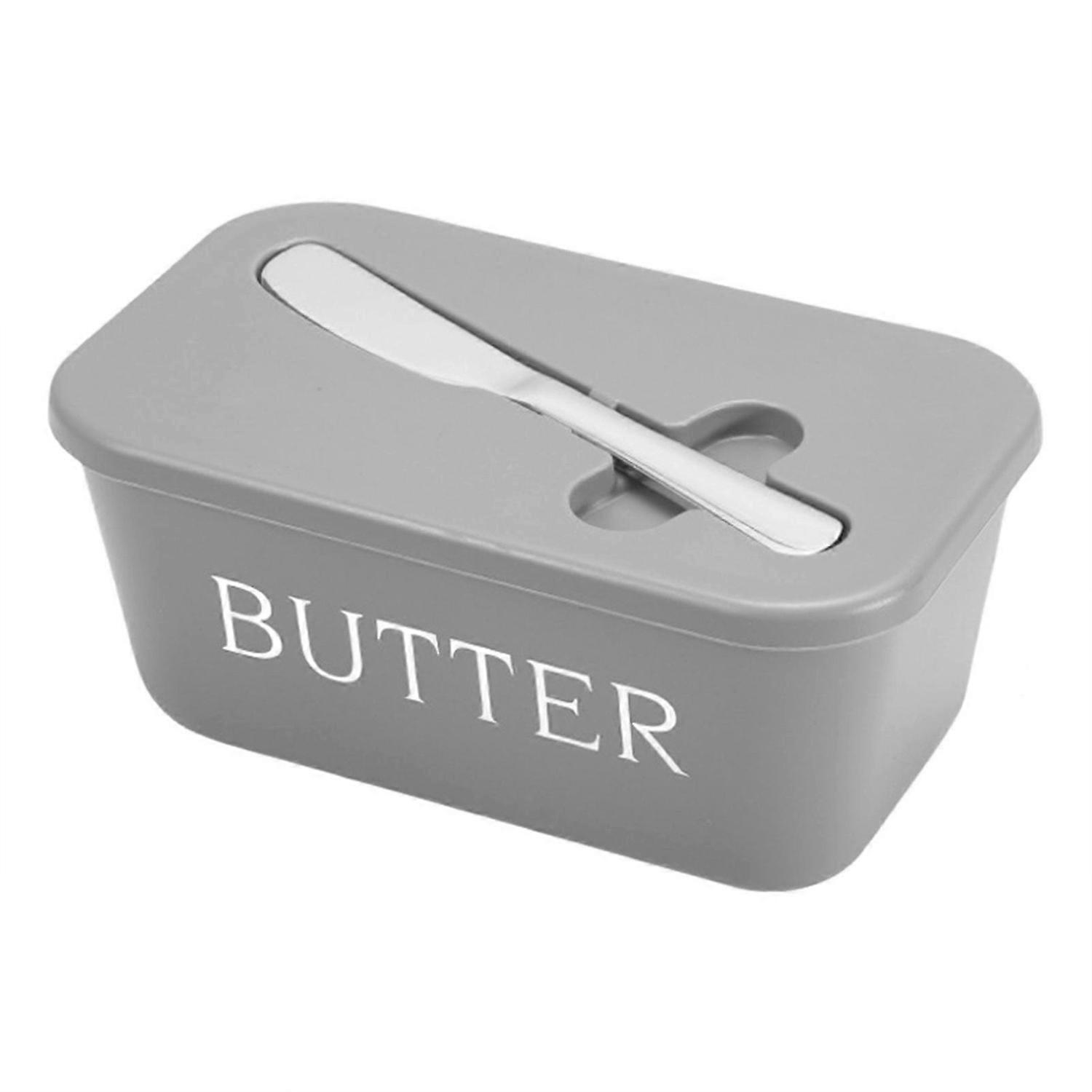 Butters Dish with Knives Airtight Butters/Cheese Box with Lids for Countertop Fridges Dishwasher Safe