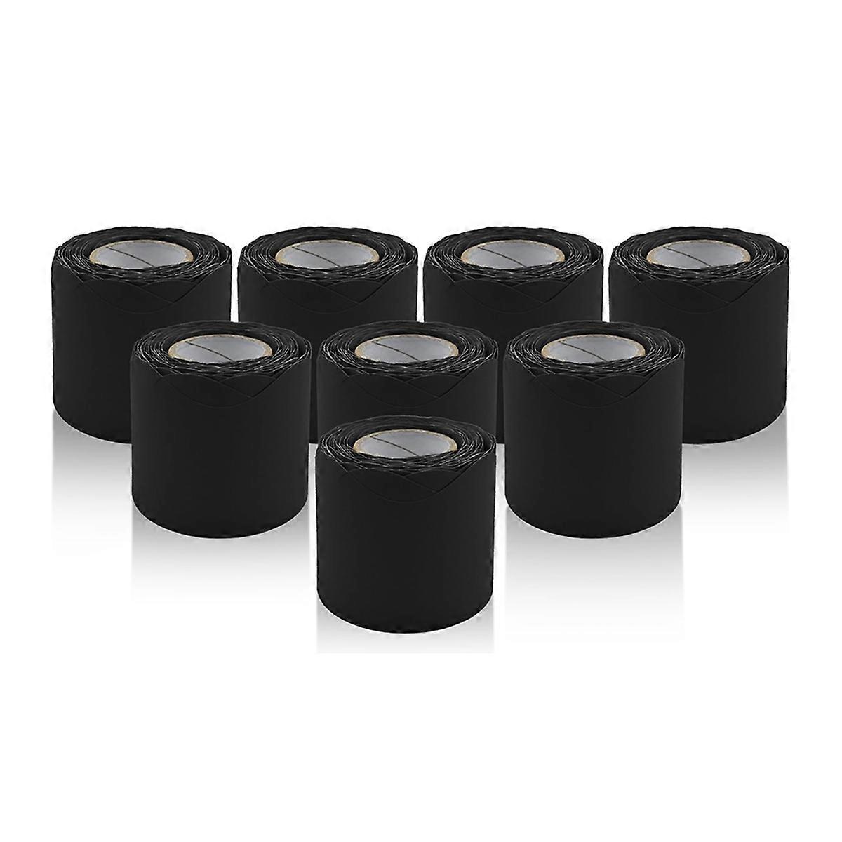 8 Rolls Bulletin Board Border,Black Scalloped Borders for Classroom,School Office Decor,Black Bullet