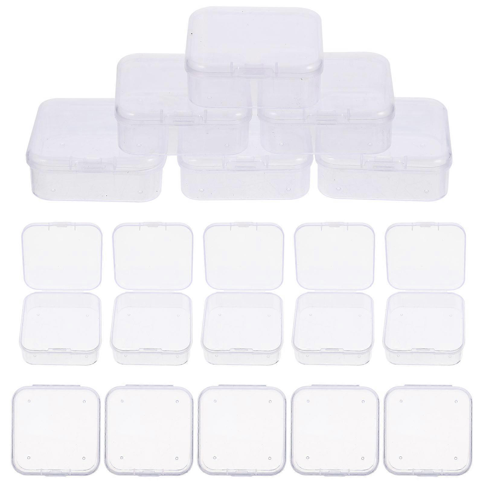 Small Organizer Box Transparent Plastic Jewelry Boxes for Storage 60Pcs