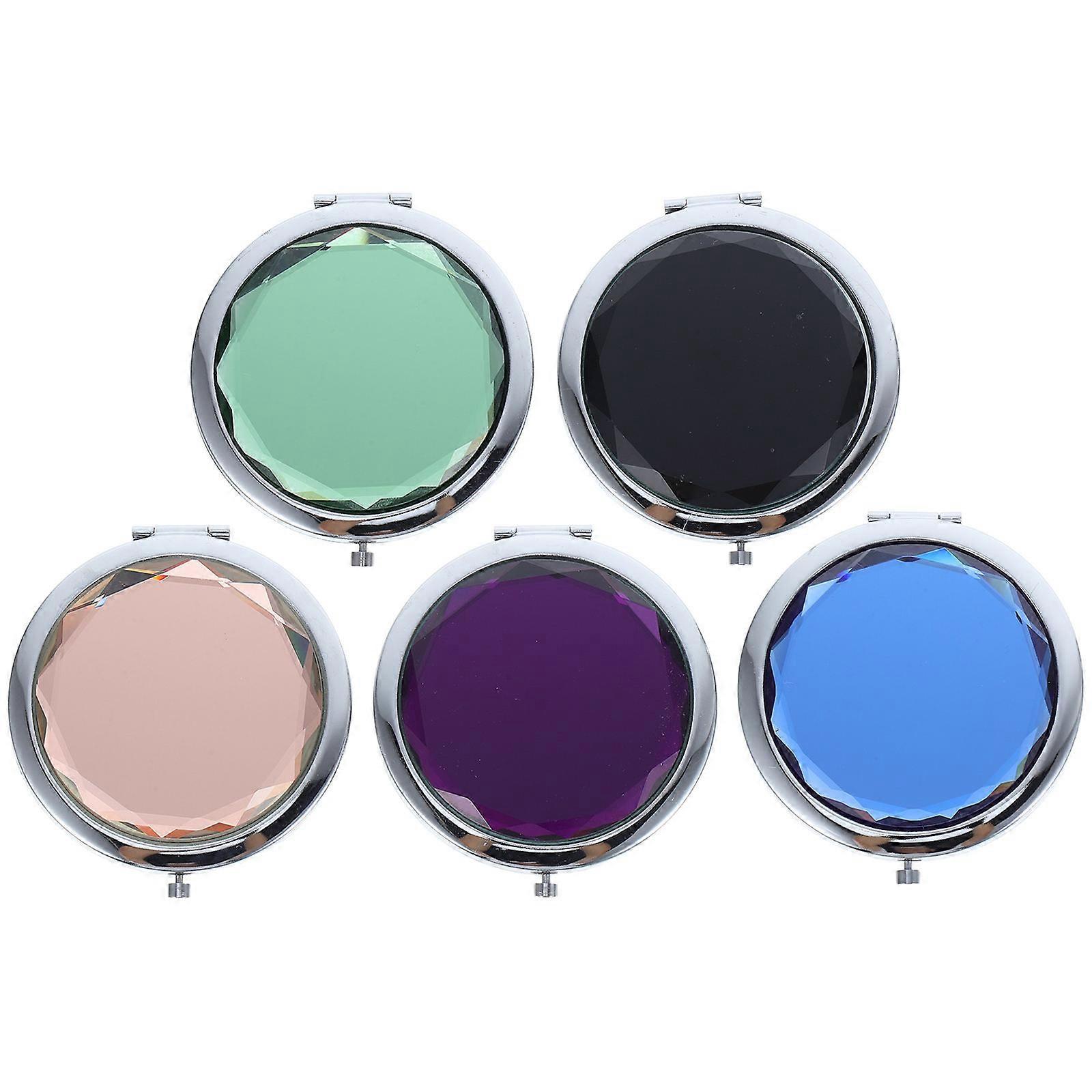 Folding Mirror Crystal Mirror for Makeup Use 10Pcs in Assorted Colors