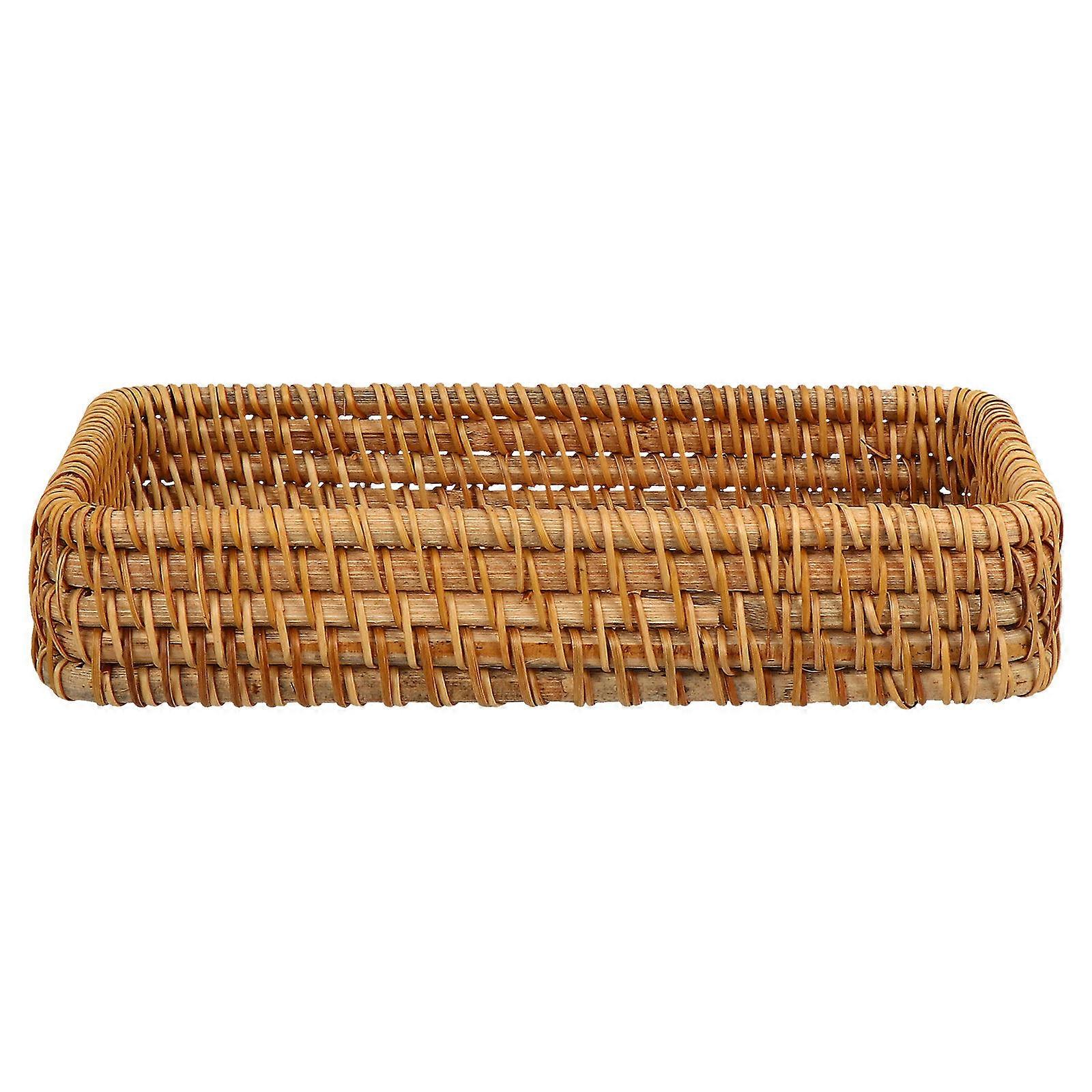 Sundries Storage Basket Rattan Woven Basket for Home Use 4Pcs Brown