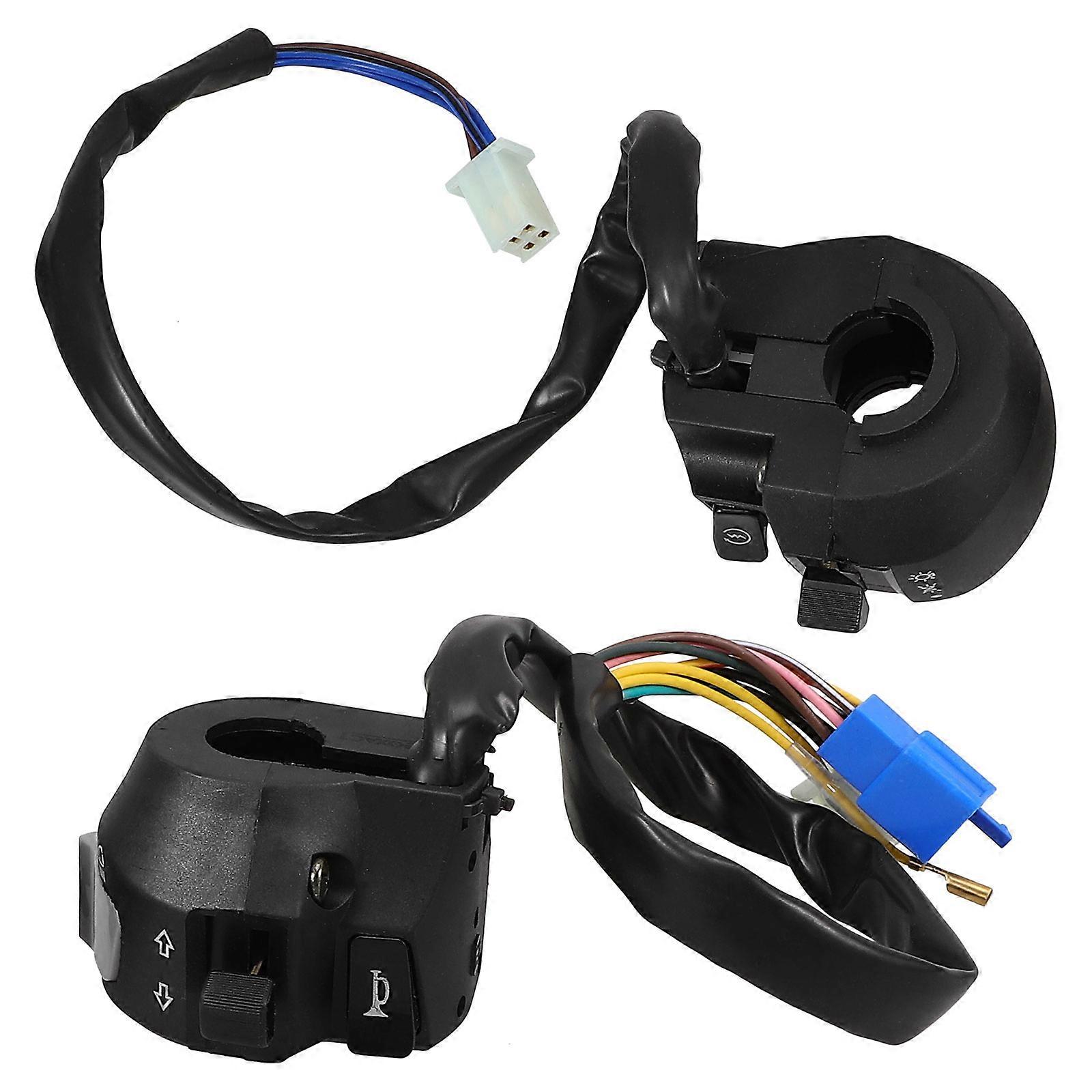 Motorcycle Handlebar Switch Set for Horn and Light Control 2Pcs