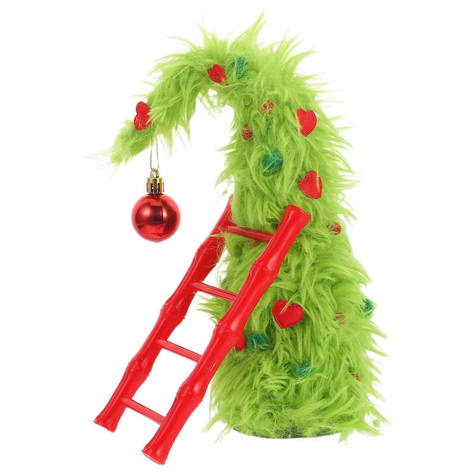 Green Plush Christmas Tree Bendable for Decoration 3Sets Holiday Ornament