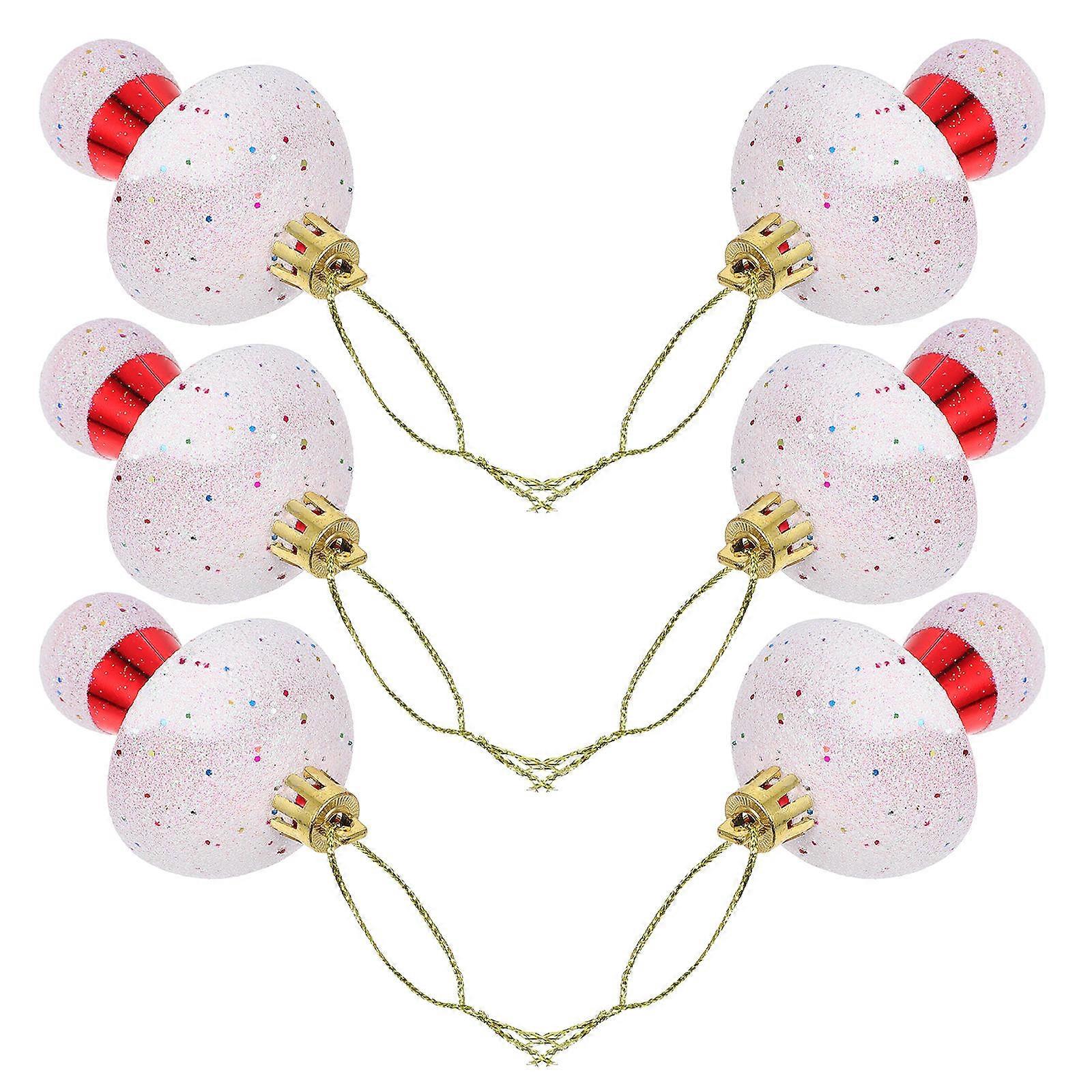 Red Mushroom Christmas Tree Hanging Decorations Plastic Ornaments 18Pcs