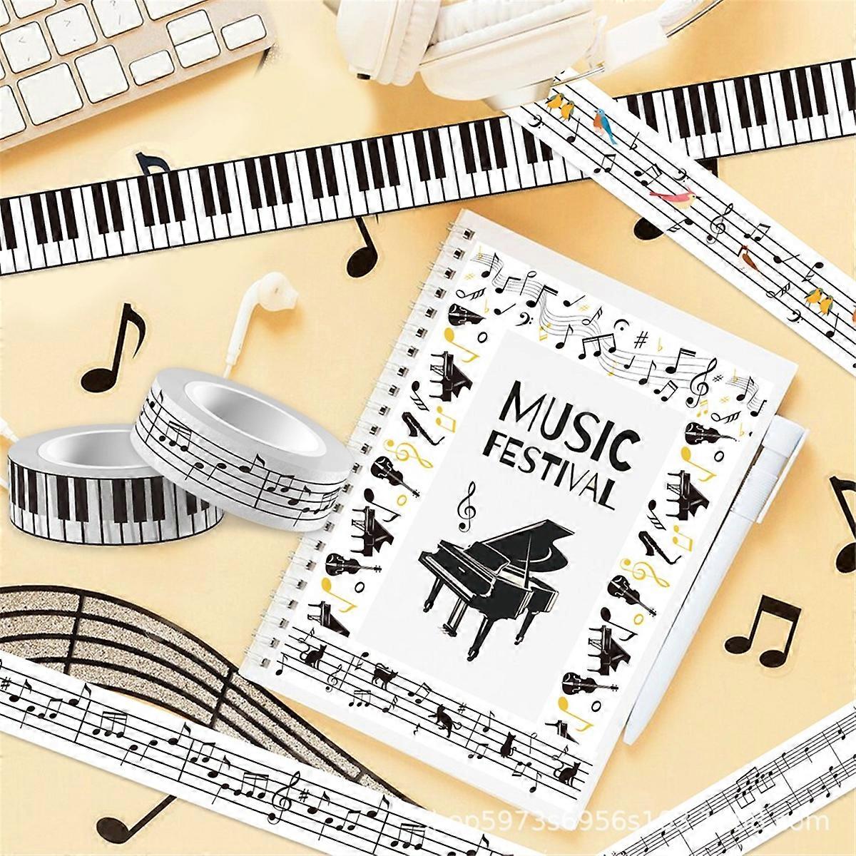 Sweet Musical Note Theme Handbook Background DIY Washi Tape Sticker Scrapbooking Material Texture Stationery