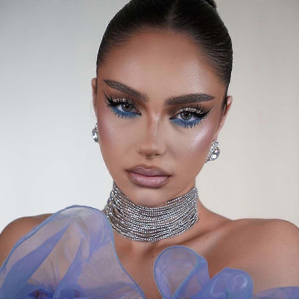 Conjunto de colar e brincos de strass versátil colar multicamadas de alta qualidade