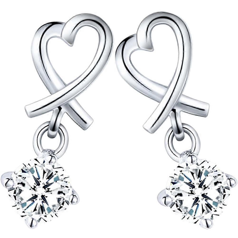 Trendy Heart Shaped Drop Earrings For Women Suitable For Valentine's Day And Daily Use Available In Silver Color 5 Pairs