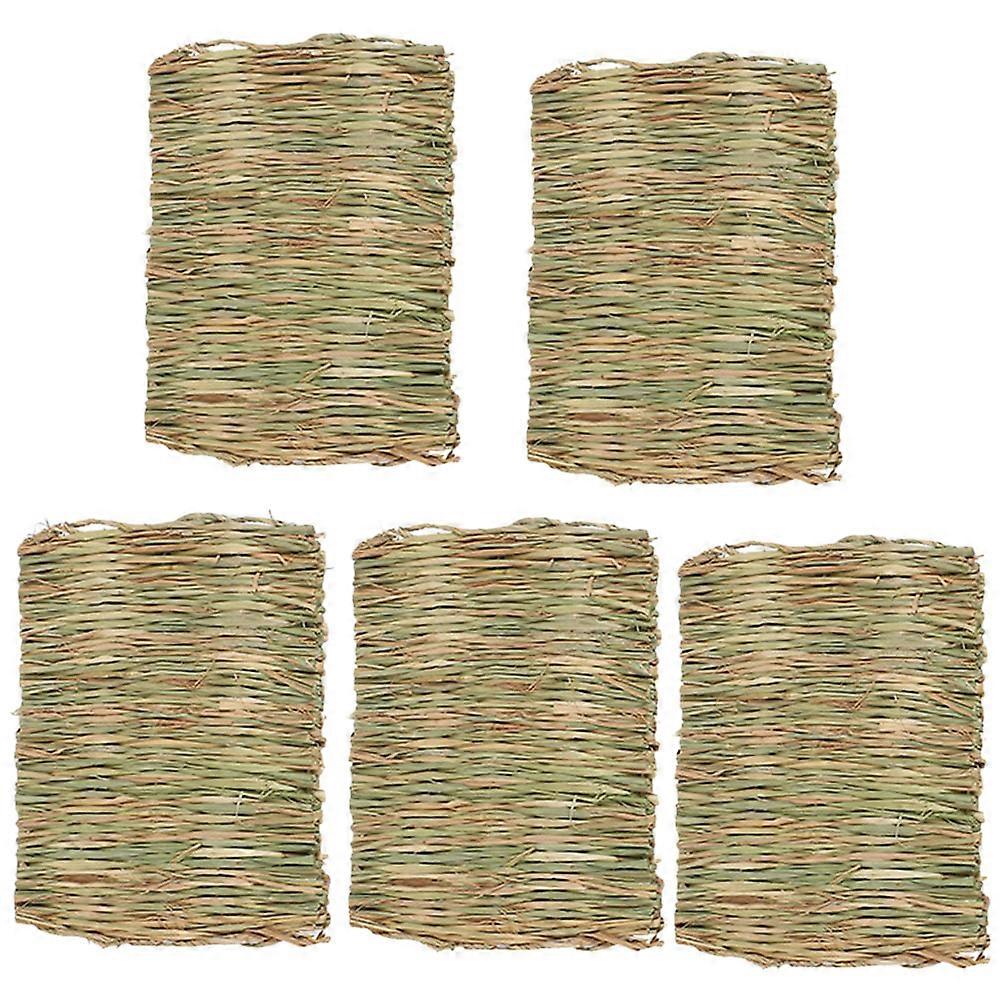 Grass Mat for Rabbit Woven Bed Mat Providing Chew Toy for 5Pcs
