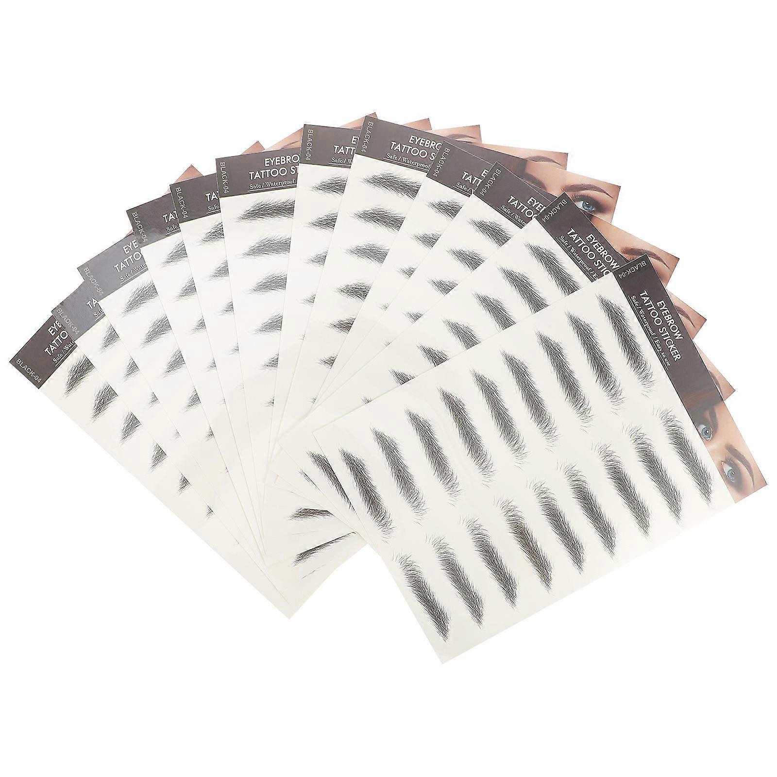 Eyebrow Stickers Natural Eyebrow Paste for Look 72Pcs