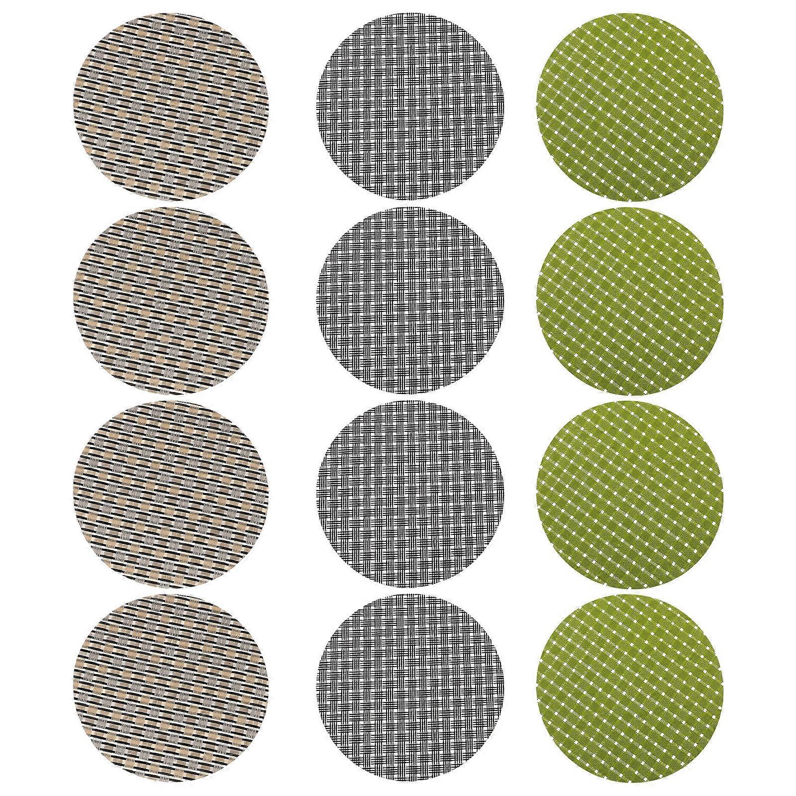 Placemats Set Heat Resistant Coaster Pad For Home Use Square 12X12CM PVC 12Pcs