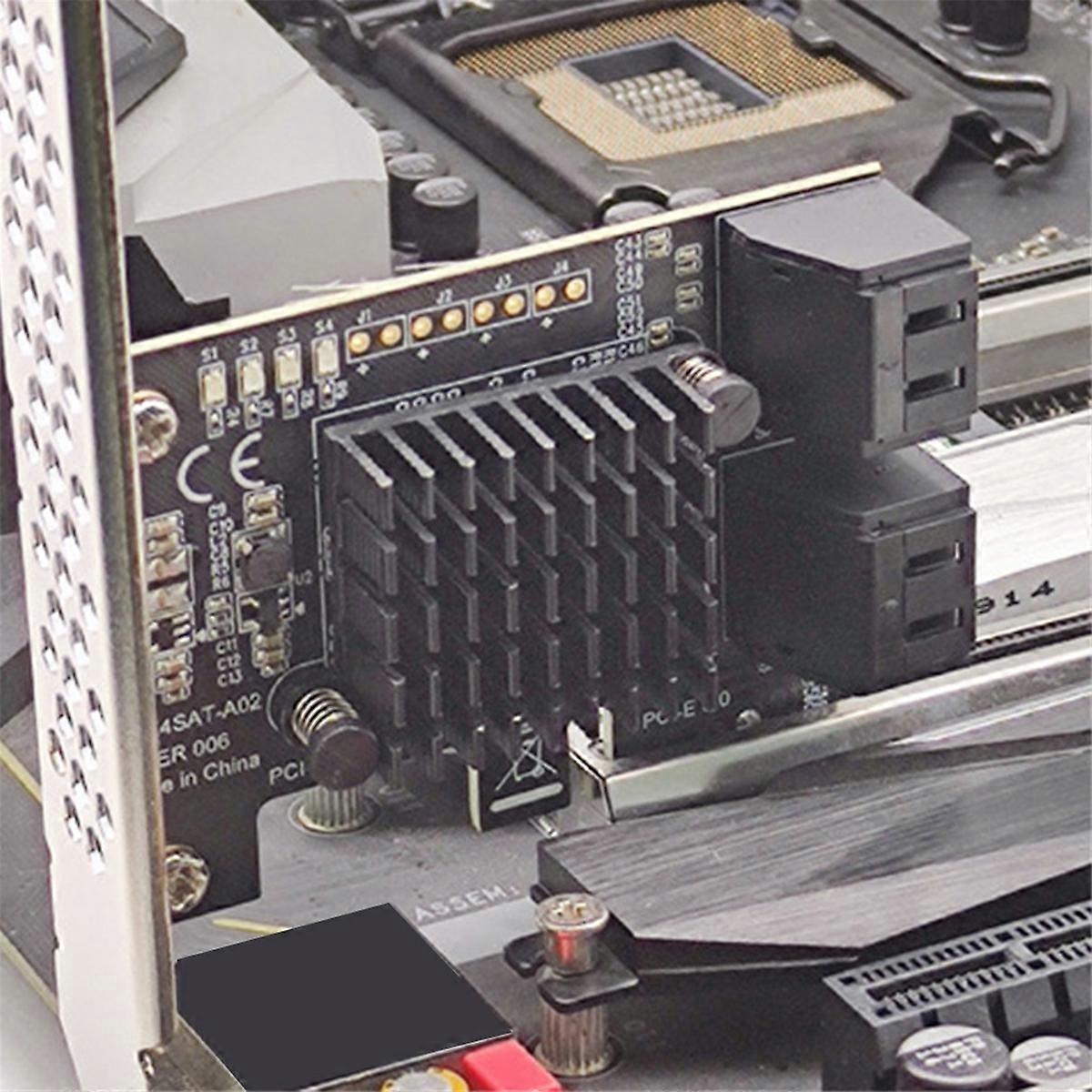 SATA3.0 Expansion Card to PCI-E4 Port 6G Adapter Card 88SE9215