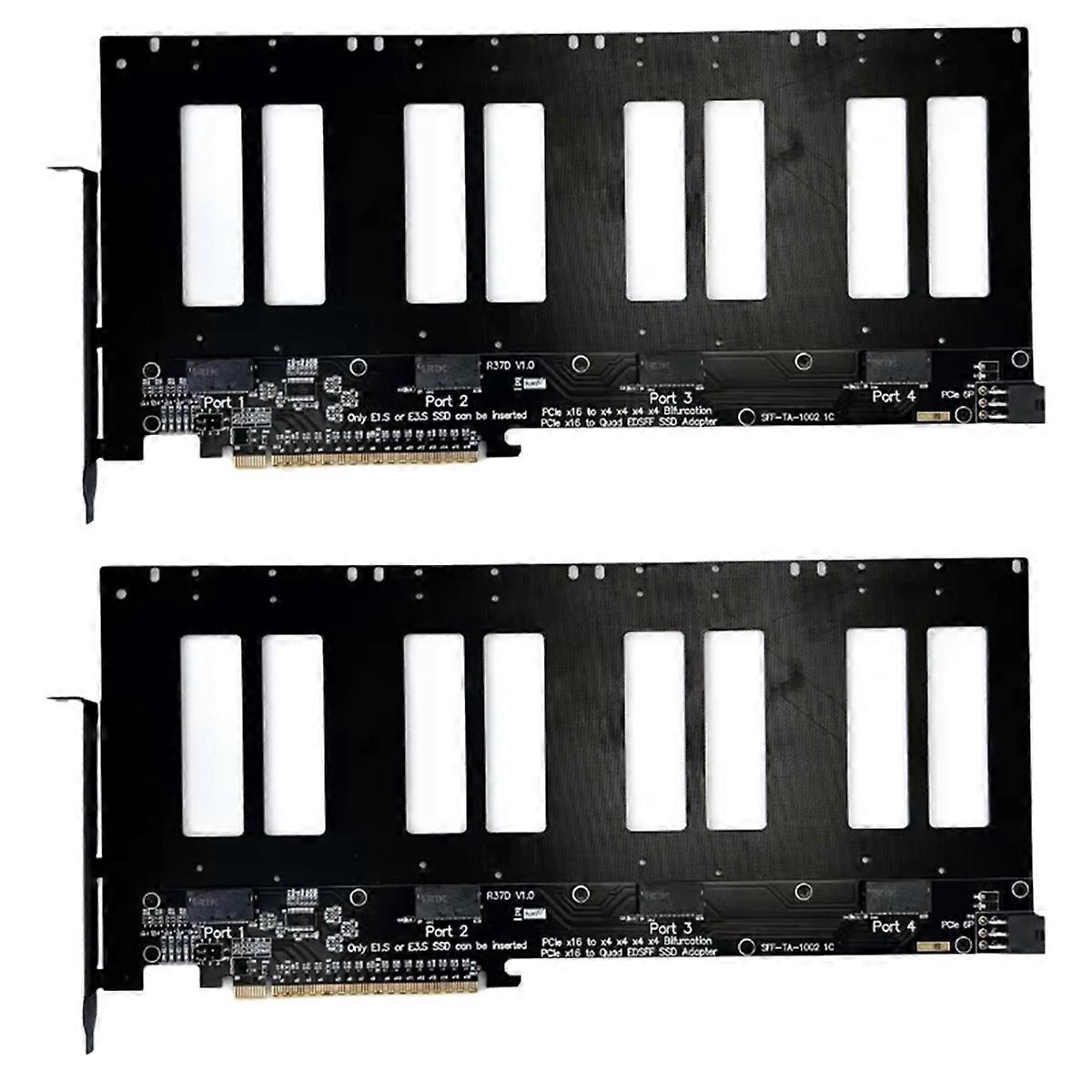 2X R37D PCIe 5.0 X16 to 4-Port E1.S/E3.S (SFF-TA-1002) Hard Disk Split Adapter Expansion Card Gen5 S