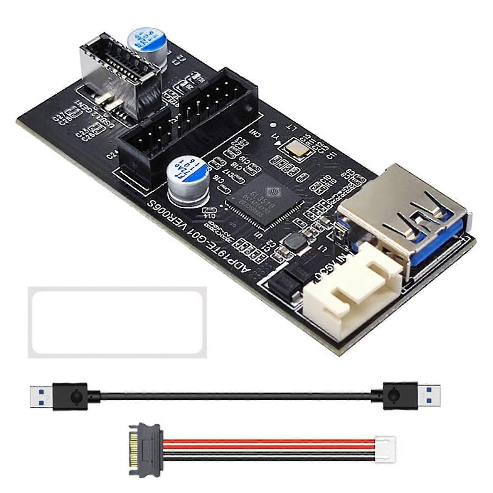 Header 19Pin to Type E + 19Pin Motherboard 1 to 2 Splitter USB 3.0 Hub USB Adapter Conector USB 19Pin Connector(B)