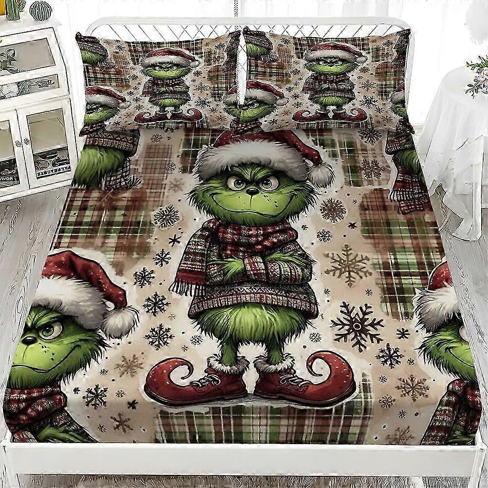 The Grinch three-piece fitted sheet set