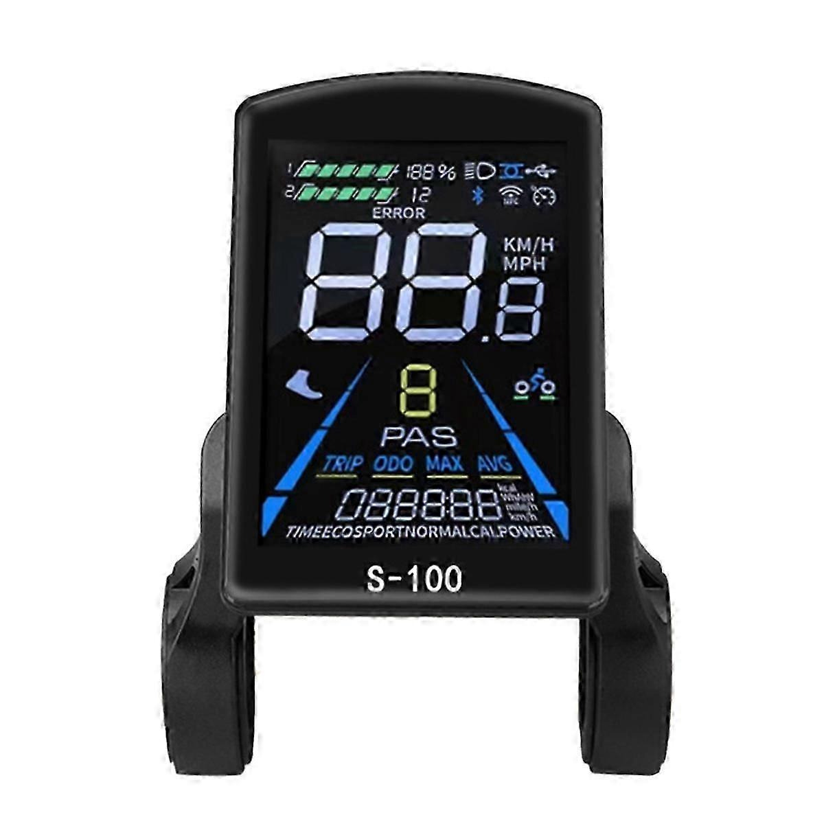 Electric Bicycle Display S-100 LCD Display Control 24V - 72V Speed Meter 5pin Speedometer
