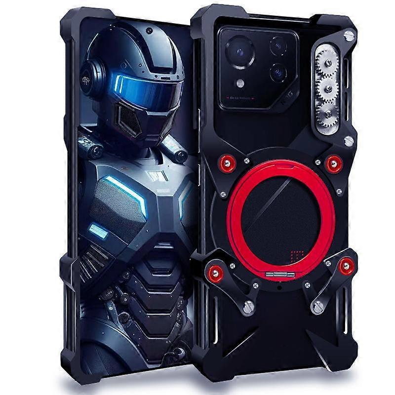 Rotating Bracket Hollow Metal Phone Case with Lanyard