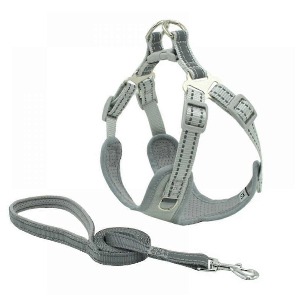 Dog Adjustable Reflective Harness And Leash Set For Small Medium Large Dogs