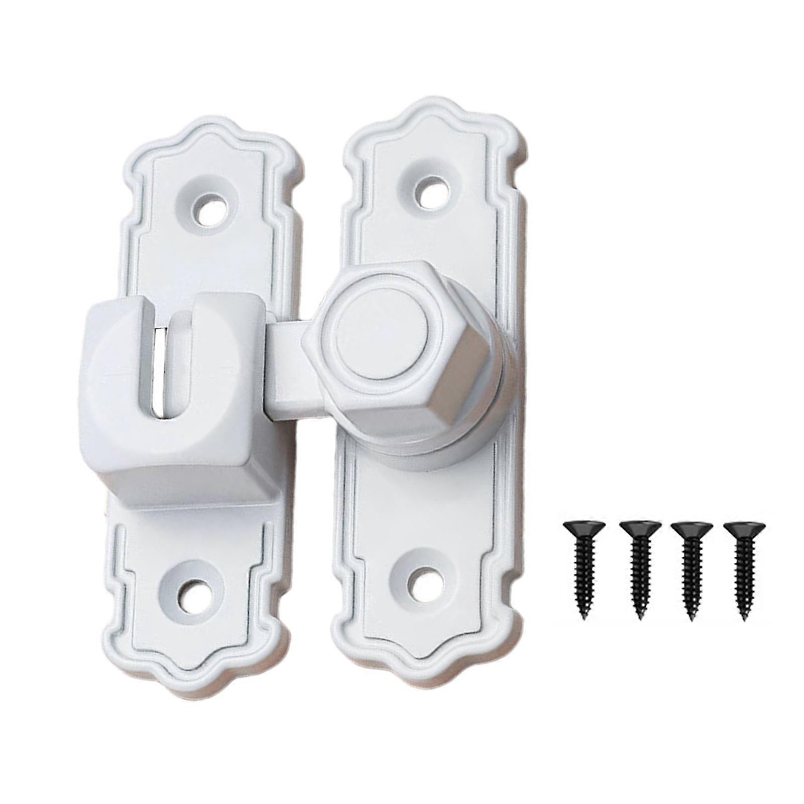 Compact Not  Pry Security Latches  Aluminum Barn Lock Mechanism Swing Gate Latches set for 90/180 Degree Door Applications  White