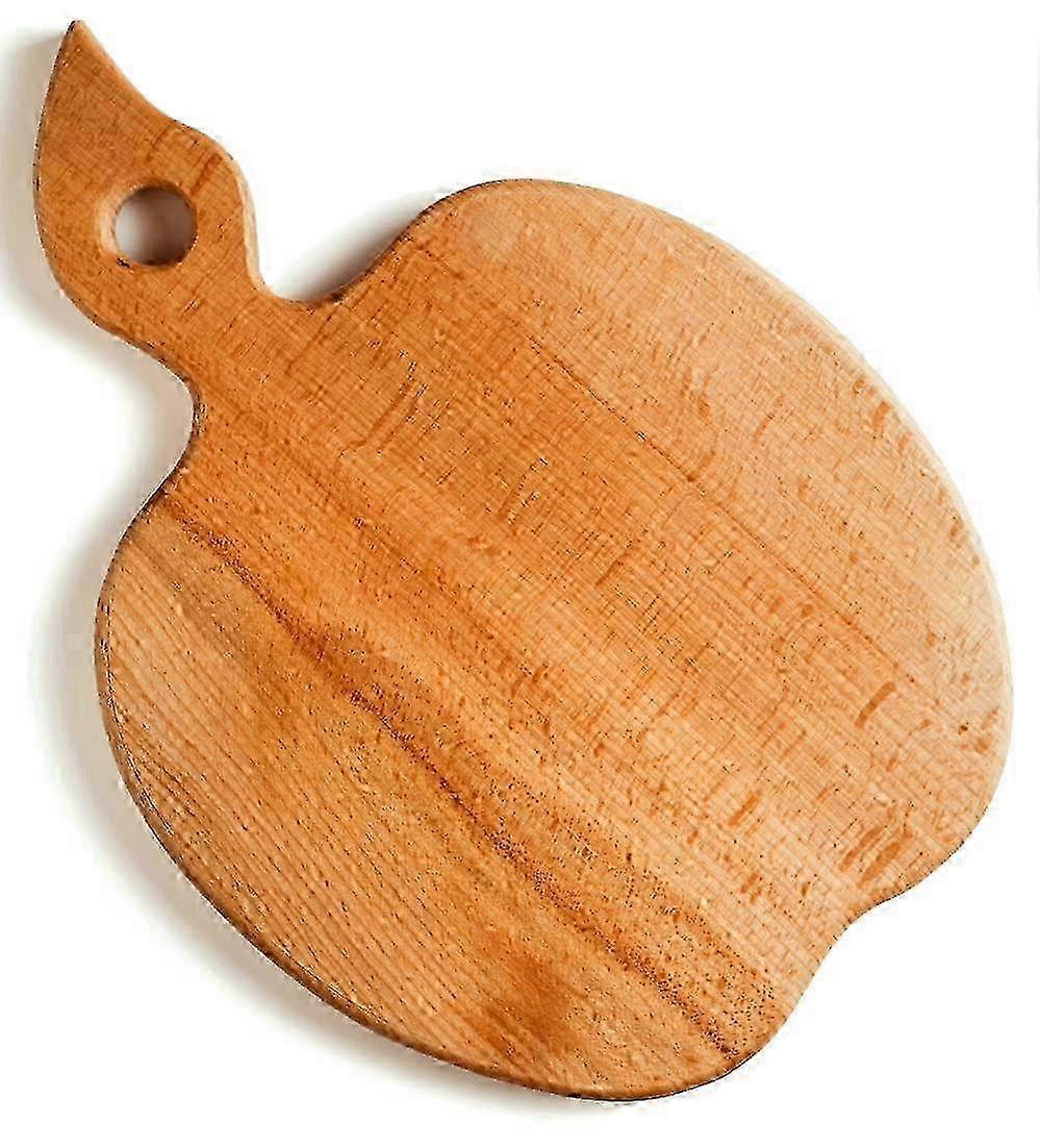 Apple-Shaped Solid Wood Cutting Board - Reversible Serving Platter 0403