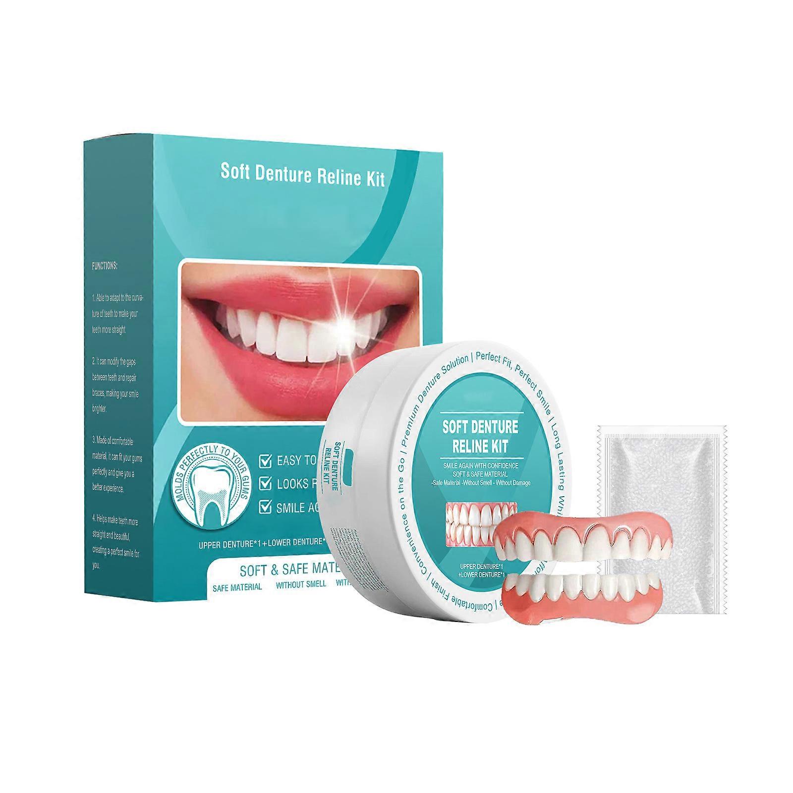 Amz Denture Cosmetic Kit - Teeth Whitening Denture Set For Neat
