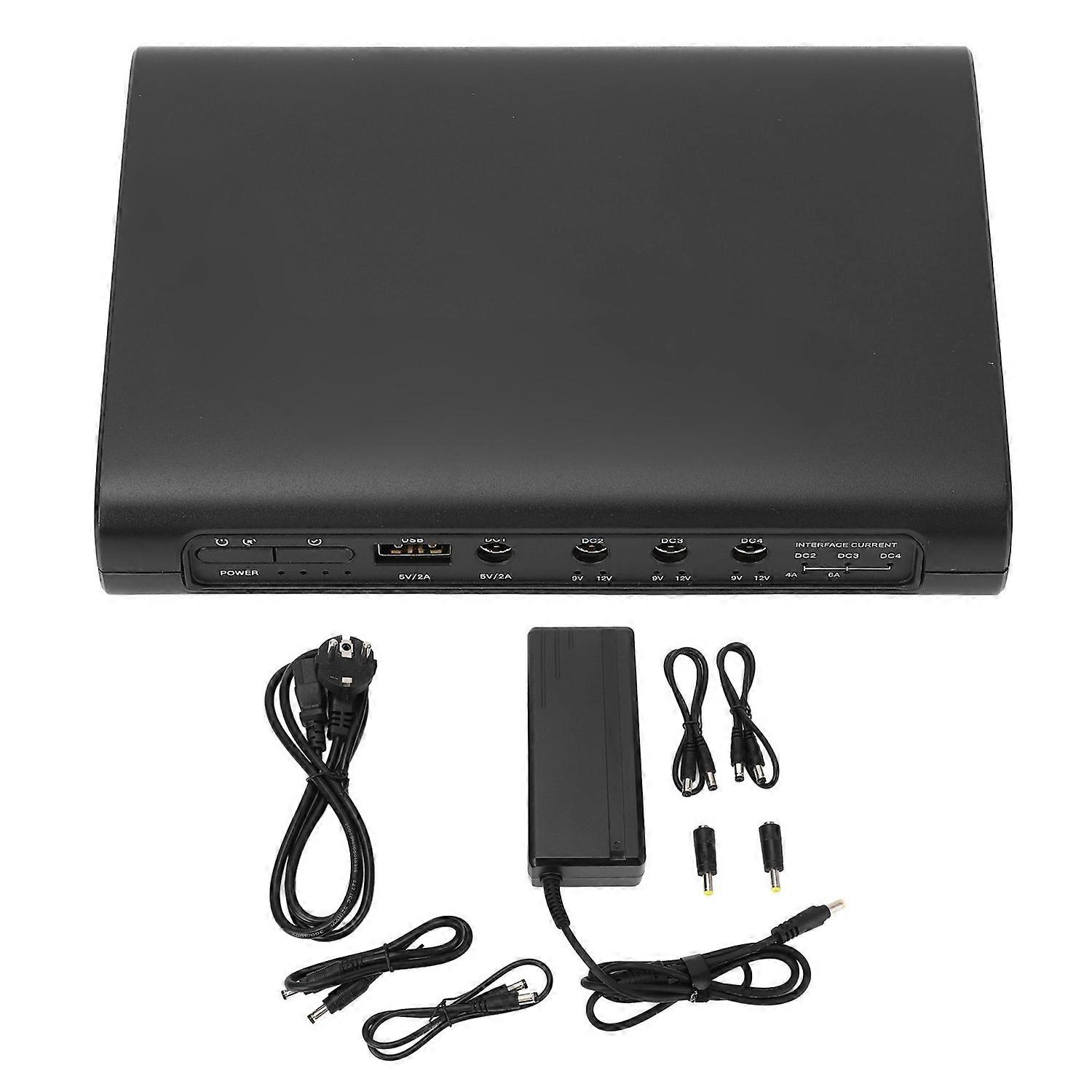 UPS Battery Backup 25600mAh 94.72Wh 5V 9V 12V 5 Outlets Uninterruptible Power Supply for Router Mode