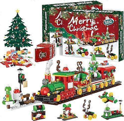 Train Building Blocks Christmas Advent Calendar 2025, 24 Days Christmas Countdown Blocks Sets for Kids Adults Christmas Surprises Gifts