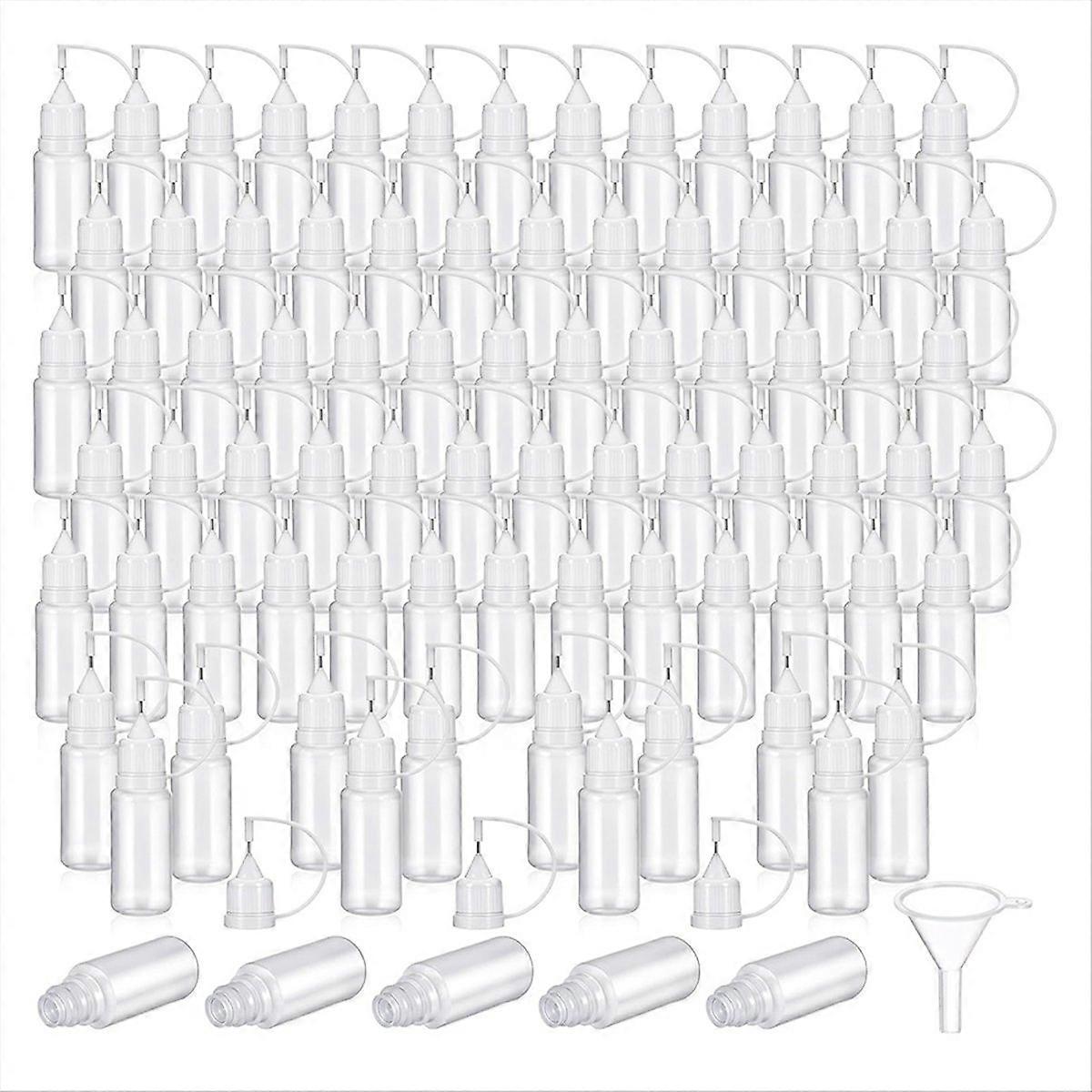 100 Pcs 0.34oz Applicator Bottle Mini Needle Tip Glue Bottle Applicator  lucent Glue for Acrylic