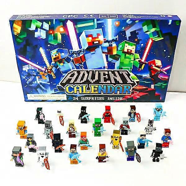 Hot 2025 Advent Calendar 2025 Minecraft, 24 Days Toy Figures Building Blocks Countdown Calendar, Advent Calendar Surprise Gift for Boys