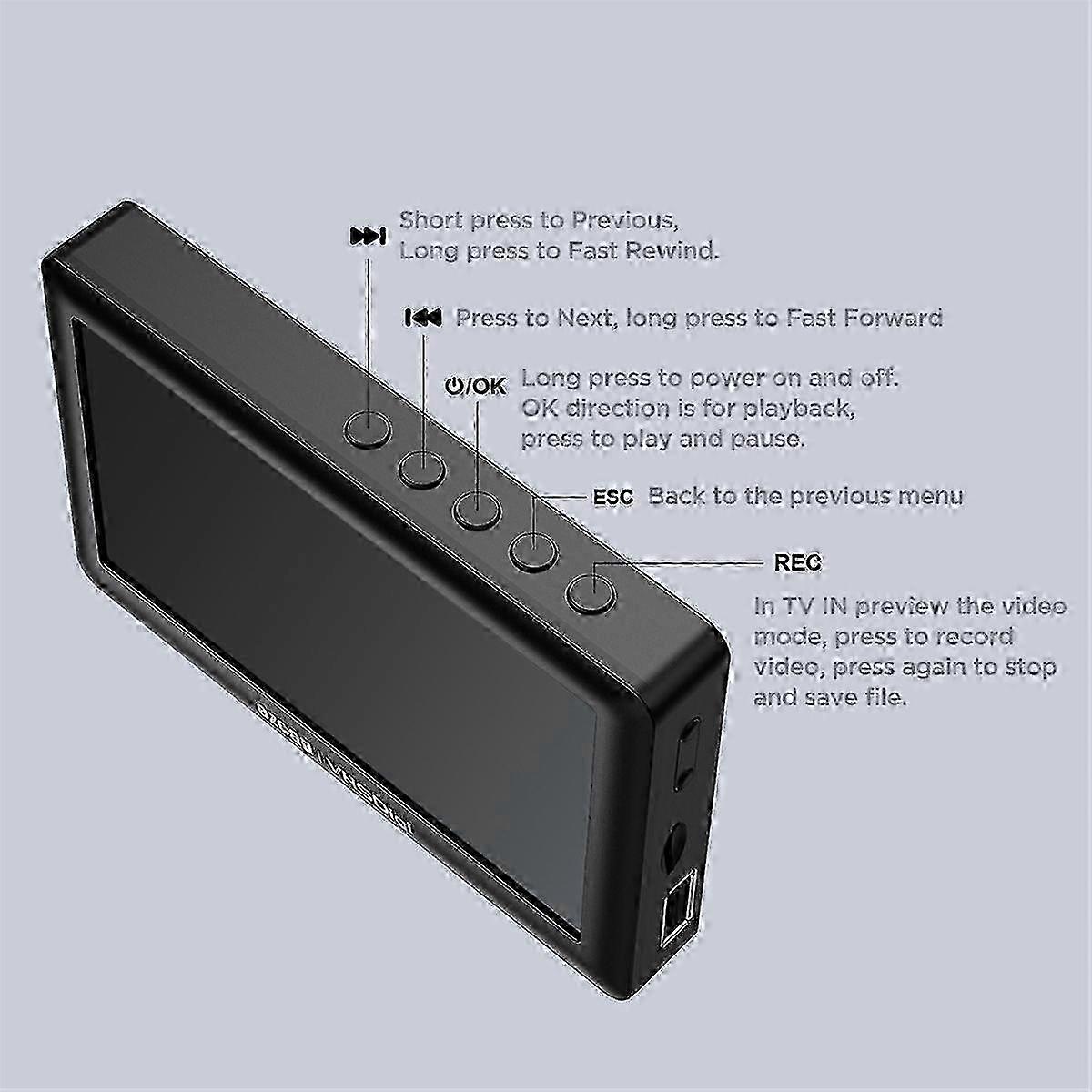 VHSDigi Video Capture Box with 4.3-inch Display - Analog to Digital Converter for Recording VCR Content