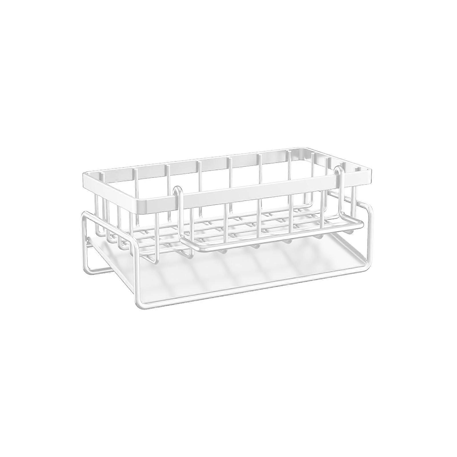 Portable Dishwashing Rack With Efficient Drying Systems Rustproof Metal Sink Shelf for Kitchen Organization  White